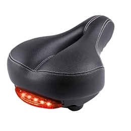 Bike Seat Bicycle Saddle with Tail Light Bike Cushion Thick Sponge Design Leather Wide Bicycle Saddle Bicycle Seat Pad for MTB Road Bike