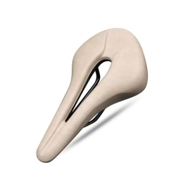 CaFfen Spares Bike Seat Bike Saddle Hollow MTB Bicycle Cushion One-Piece PU Leather Soft Comfortable Seat For Men Women Road Mountain Cycling Saddles Bike Saddle (Color : Beige)