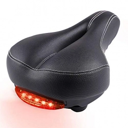 DNGF Spares Bike Seat Comfortable Men Women Memory Foam Padded Leather Wide Bicycle Saddle Cushion with Taillight, Waterproof, Dual Spring Designed, Soft, Breathable