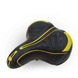 BAFFII Spares Bike Seat Cover, Extra Big Wide Comfortable Cushion Cycling Bike Spring Seat Mountain Bike Saddle Cycling (Color : Black+Yellow)