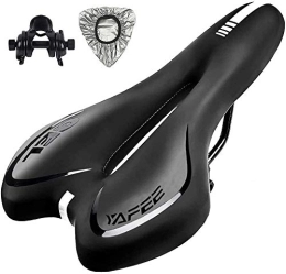 YANHAO Mountain Bike Seat Bike Seat, Gel Bicycle Saddle Comfortable Soft Breathable Cycling Bicycle Seat, Comfortable Bike Seat with Reflective Strips, for MTB Mountain Bike (Color : Schwarz)