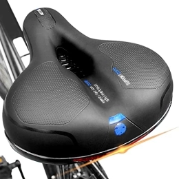 Bike Seat, Wide Waterproof Comfortable Bike Saddle with Memory Foam Padded Soft Bicycle Seat Cushion Cover Fit for Indoor/Outdoor/Mountain/Exercise/Road Bikes