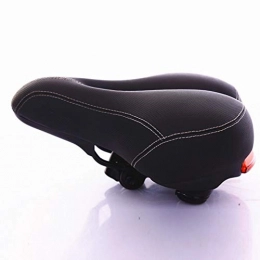 Bike Seat with Taillight, PU Bicycle Pad Comfortable Breathable with Taillight Outdoor Bicycle Saddle Waterproof Soft Cushion (Black)