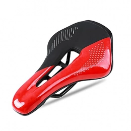 Bktmen Mountain Bike Seat Bktmen Durable Bicycle Saddle Classic Delicate Wear-resistant Bicycle Saddle PU Leather MTB Mountain Road Bike Hollow Seat Cushion Bicycle seat (Color : Red)