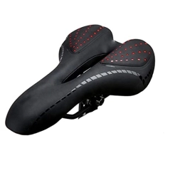 Computnys Spares Breathable Soft Bike Bicycle Saddle PU Leather Surface Comfortable Road MTB Mountain Bike Cycling Saddle Seats Black Red