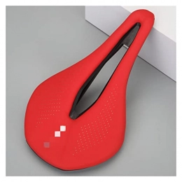 CANJIE Spares canjiao shop 2022 BALUGOE Bicycle Seat Saddle MTB Road Bike Saddles Mountain Bike Racing Saddle PU Breathable Soft Seat Cushion (Color : Red)
