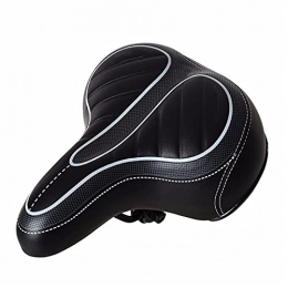 CHENGHAN Spares CHENGHAN Bicycle Cycling Big Bum Saddle Seat Road MTB Bike Wide Soft Pad Comfort Cushion Thicken (Color : Black)