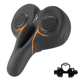 chiwanji Spares chiwanji Mountain Bike Seat Cushion Non Skid Soft Widen Thicken Shockproof Universal Breathable Bicycle Saddle for Cycling Seat Road Bike Men Women, Orange