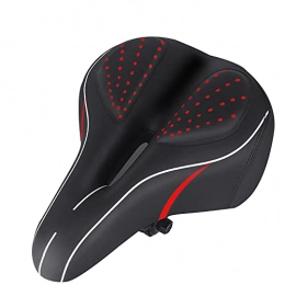 CHYL Mountain Bike Seat CHYL Bicycle Seat, Oversized Comfort Bike Seat, Padded Leather Bike Seat Waterproof With Taillight, Universal Fit For Exercise Bike And Outdoor Bikes Suspension Wide Soft Padded Bike Saddle, Redblack