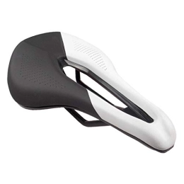 Clenp Spares Clenp Bicycle Seat, Faux Leather Bicycle Hollow Design Saddle Cushion Part for Mountain Road Bike Black White One Size