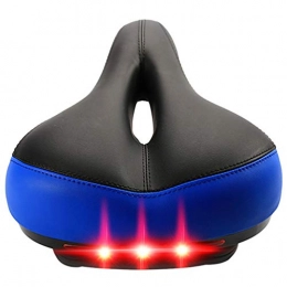 Clispeed Spares CLISPEED Bicycle Saddle Shock Absorption Bike Saddle Thickened Comfortable Bicycle Seat with Tail Light without Battery Black Blue