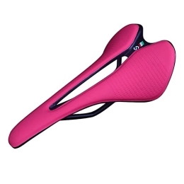 CLKPEN Spares CLKPEN Bike Saddle, Bike Seat, Breathable Bicycle Cushion, EVA + Leather Bicycle Saddle for Mountain Road Hollow Cycling Seat Cushion, Pink