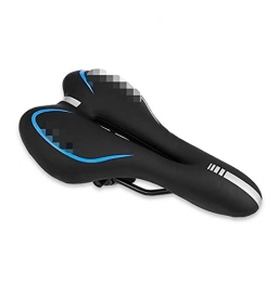 CML Home Spares CML GEL Reflective Shock Absorbing Hollow Bicycle Saddle PVC Fabric Soft Mtb Cycling Road Mountain Bike Seat Bicycle Accessories (Color : Black Blue)