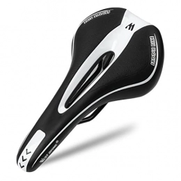 Roulle Mountain Bike Seat Comfortable Bicycle Saddle MTB Mountain Road Bike Seat Soft PU Leather Hollow Cushion Bike Part Accessories B Style White Black
