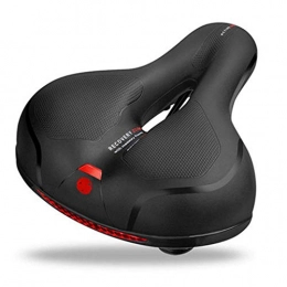 SIRUL Spares Comfortable Bike Seat, Wide Bicycle Saddle Cushion Memory Foam, with Dual Shock Absorbing Rubber Balls, with Reflective Strip, Waterproof Soft Breathable, for Universal Riding Bike, Mountain Bike