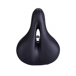 SZJ Spares Comfortable Men Women Bike Seat Memory Foam Padded Leather Wide Bicycle Saddle Cushion, Waterproof, Dual Spring Designed, Soft, Breathable, Fit Most Bikes, Black