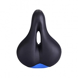 SZJ Mountain Bike Seat Comfortable Men Women Bike Seat Memory Foam Padded Leather Wide Bicycle Saddle Cushion, Waterproof, Dual Spring Designed, Soft, Breathable, Fit Most Bikes, Blue