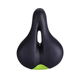 SZJ Mountain Bike Seat Comfortable Men Women Bike Seat Memory Foam Padded Leather Wide Bicycle Saddle Cushion, Waterproof, Dual Spring Designed, Soft, Breathable, Fit Most Bikes, Green
