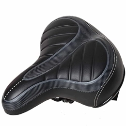 Generic Mountain Bike Seat Comfortable Oversized Bike Seat, Exercise, Mountain or Road Bikes, Extra Wide Bicycle Saddle Replacement with Memory Foam Cushion for Men Women, Black
