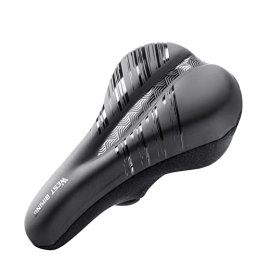 Soyeacrg Spares Comfortable Silicone Bike Seat for Men Women Soft Bicycle Replacement Saddle Seat Accessories for Cruisers Sport Mountain Bikes Spin Bikes Outdoor Bikes, Black C