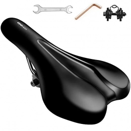 COOWOO Spares COOWOO Road Bike Saddles Waterproof Bicycle Saddle Memory Foam Bicycle Seat Road Bike Saddle Black for Men Women Bike Saddle Bicycle Seat Touring Saddle Unisex with Wrench 26 x 15.5 cm