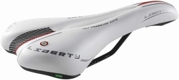 Cucuba Mountain Bike Seat CUCUBA Montegrappa Saddle with Anti-Prostate Hole for Trekking, Cross and MTB Bikes in Synthetic Leather Model Liberty White