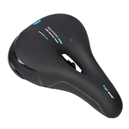 SWEPER Spares Cycling Cushion Comfortable PU Fabric Damping Road Mountain Bike Seat Bicycle Accessories New Three-Color Saddle (Color : Black Blue)