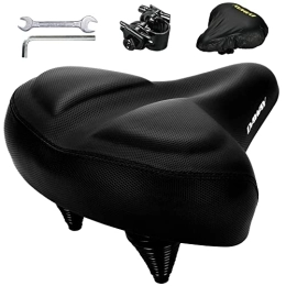 DAWAY Mountain Bike Seat DAWAY Oversized Comfort Bike Seat - C40 Most Comfortable Extra Wide Soft Foam Padded Bicycle Saddle for Men Women Senior, Universal Fit for Peloton, Cruiser, Stationary Bikes & Outdoor Cycling