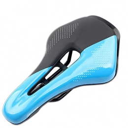 DDLN Spares DDLN Comfortable PU Leather Bicycle Saddle Seat Breathable Mountain Bike Cushion Non-slip Cycling Saddles Road Bike Seats for Men, Blue