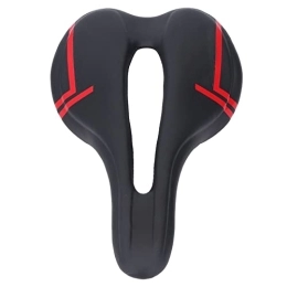 Dewin Spares DEWIN Mountain Bike Saddle Cushion Microfiber PU Leather Hollow Breathable for Road Riding(black red)