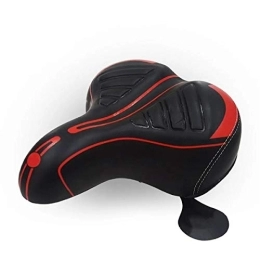 DFGJS Spares DFGJS Road Bike saddle, Extra Big Wide Comfortable Cushion Cycling Bike Spring Seat Mountain Bike Saddle Cycling (Color : Black+Red)