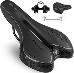 DHF Spares DHF Bicycle Saddles, Bike Seat, Comfortable Gel Padded Seat Cushion, Memory Foam, Waterproof, Breathable, Fit Most Bikes, Mountain / Road / Hybrid (Color : Black Gray)