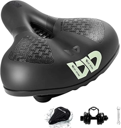 DHF Mountain Bike Seat DHF Thicken and increase mountain bike seat cushion reflective soft silicone comfortable non-slip bicycle saddle breathable riding equipment (Color : Black)