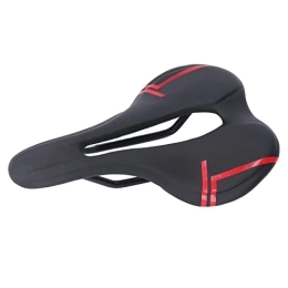 Dioche Spares Dioche Bike, Mountain Bike Saddle Cushion, Microfiber PU Leather Hollow Breathable for Road Riding, Padded Waterproof Bike Saddle Black Red