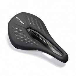 DIYARTS Bicycle Seat Saddle Unisex Comfortable Breathable Gel Soft Leather Bike Saddle Suitable for Road Bike MTB (Black)