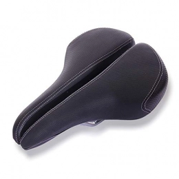 DNGF Mountain Bike Seat DNGF Comfortable Men Women Bike Seat Memory Foam Padded Leather Wide Bicycle Saddle Highlight Reflective Strips, Waterproof, Soft, Breathable