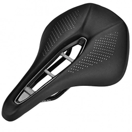 DSJSP Spares DSJSP Durable Black PU Leather Bicycle Cycling Seat Cushion Saddle For Mountain Road Bike The bottom double stainless steel guide rail is durable and firmly connected to the saddle