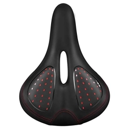 DXDUI Mountain Bike Seat DXDUI Bicycle Saddle High Rebound Memory Foam Soft And Wide Bicycle Seat Hollow Ergonomic Waterproof Breathable MTB Mountain Bike Saddle Men Women 26 X 19 Cm, Red