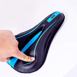 DYHM Mountain Bike Seat DYHM Ergonomic Bike PU rainproof bicycle cushion cover quick release thick silicone hollow soft men and women mountain bike seat cushion riding accessories cycle accessories (Color : Blue)