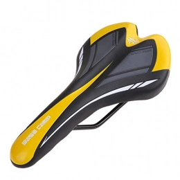 ECOMN Mountain Bike Seat ECOMN Sadlle Bicycle Seat Bike Seat Hollow Health Soft Comfort with Shock Absorber Suspension for Clamp Ring Seat Tube Two-track Seat Tube Men (color : Yellow)