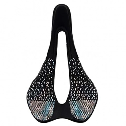 ENJY Mountain Bike Seat ENJY Mountain Bike Saddles Reflective Carbon Saddle Bicycle Breathable Seat Cushion Hollow Seat Cushion Bicycle Accessories (Color : Laser gradient)