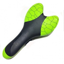 SXLZ Spares Exercise Bike Seat, Bicycle Saddle Comfort Ergonomic Padded Leather Non-slip Ntichoc Compatible With Mountain Seats And With Mountain Bike Saddles, Green-27.5x14.5cm