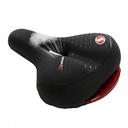 FENGSHUAI Spares FENGSHUAI Mountain Bike Seat Cushion, Comfortable And Breathable Shock Absorption High Elastic Sponge PVC with Taillight Bicycle Saddle(black)