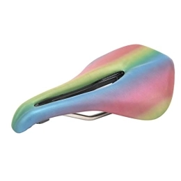 FOUF Spares FOUF Mountain Road Bike Seat, EPS Sponge Shock Absorbing Anti Slip Road Bike Saddle Colorful PU Leather Steel Nonslip Soft Hollow Design Comfortable Bicycle Cushion Seat, for Outdoor Riding Sport