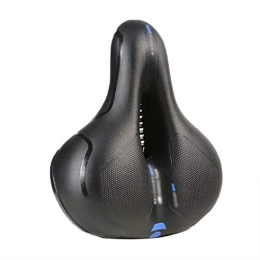 FVIEW Spares FVIEW Comfortable Men Women Bike Seat ，Padded Leather Wide Bicycle Saddle Cushion, for Mountain Bikes City Bikes Exercise Bike (Color : Blackblue)