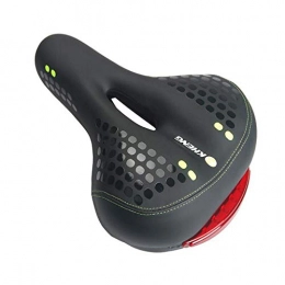 Gaoxingbianlidian001 Spares Gaoxingbianlidian001 Bicycle Seat, Bicycle Bicycle Mountain Bike Seat Cushion, Big Butt Breathable Soft Saddle, Riding Warning Taillight Seat, thick soft rubber (Color : Black, Size : 28 * 20cm)
