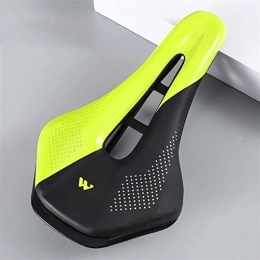 GAWDI Spares GAWDI Comfortable Bicycle Saddle Mountain Bike PU Leather Cycling Seat Sponge Shockproof Cushion Multicolor Road Bike Part bicycle saddle (Color : Road Yellow Green)