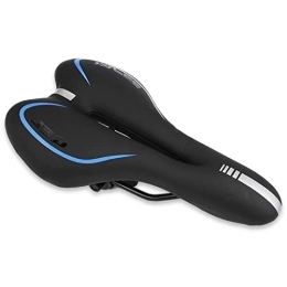 Roulle Mountain Bike Seat GEL Reflective Shock Absorbing Hollow Bicycle Saddle PVC Fabric Soft Mtb Cycling Road Mountain Bike Seat Black Blue