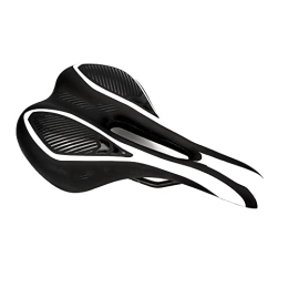 GFMODE Spares GFMODE Mountain Road Bike Seat Cushion Saddle Seat Cushion Microfiber Leather Hollow Comfortable Breathable Folding Car Seat Bag (Color : Black white)