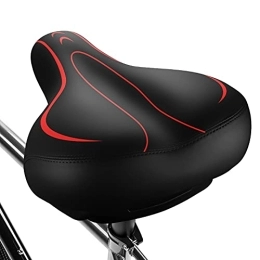 Gineoo Oversized Comfortable Bike Seat - Universal Replacement Bicycle Saddle - Waterproof Leather Bicycle Seat with Extra Padded Memory Foam - for Men/Women